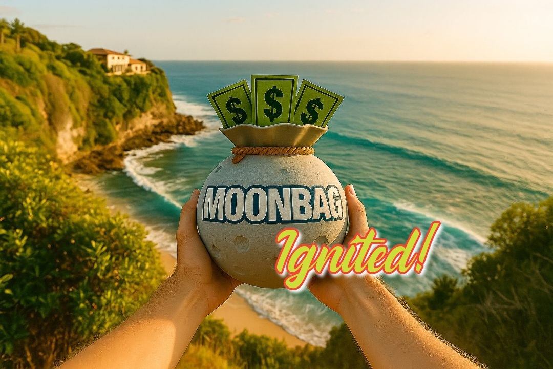 MOONBAG overlooking the ocean